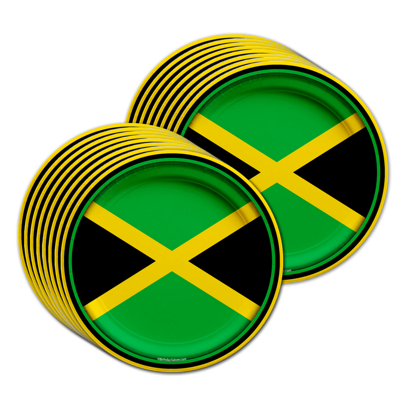 Jamaican Flag Birthday Party Tableware Kit For 16 Guests