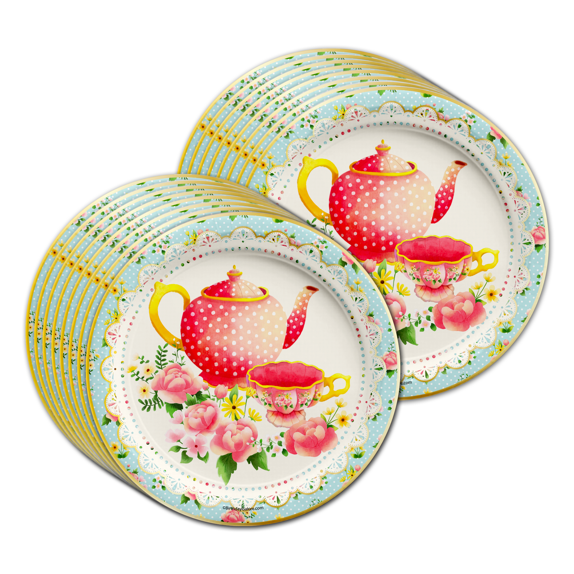 Par-Tea (Tea Party) Birthday Party Tableware Kit For 16 Guests