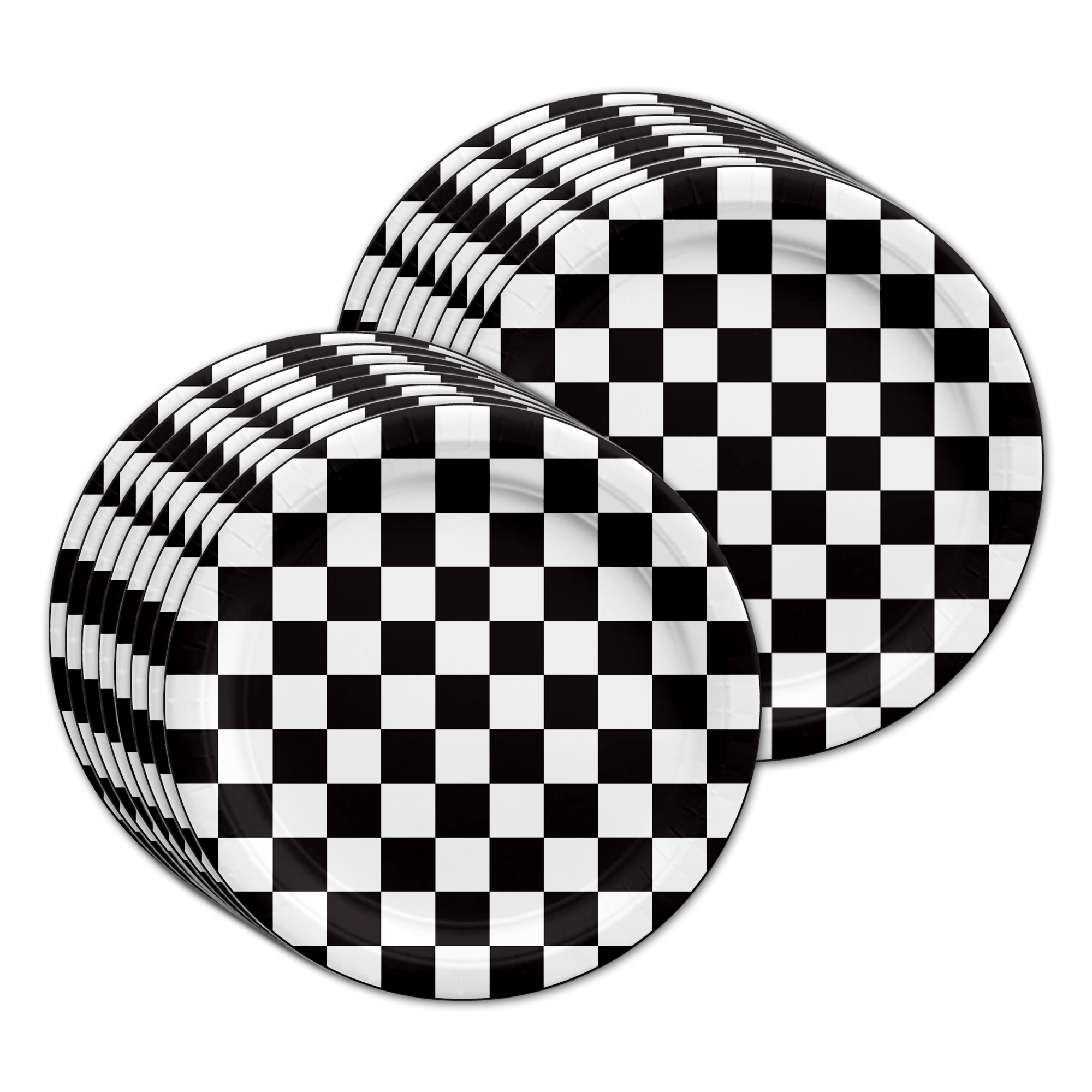 Checkered Flag Birthday Party Tableware Kit For 16 Guests - BirthdayGalore.com