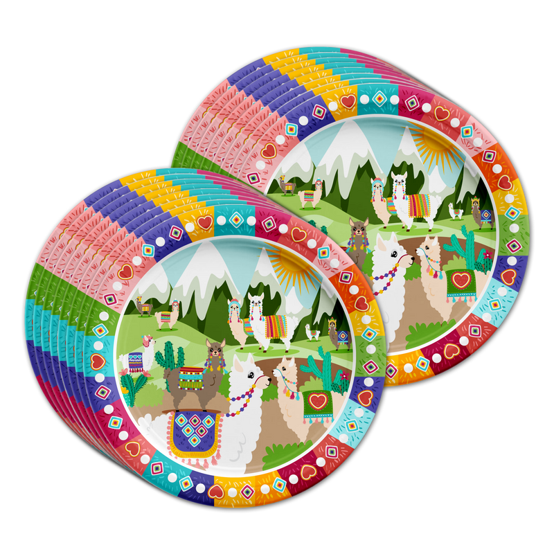 Llama Birthday Party Tableware Kit For 16 Guests - BirthdayGalore.com