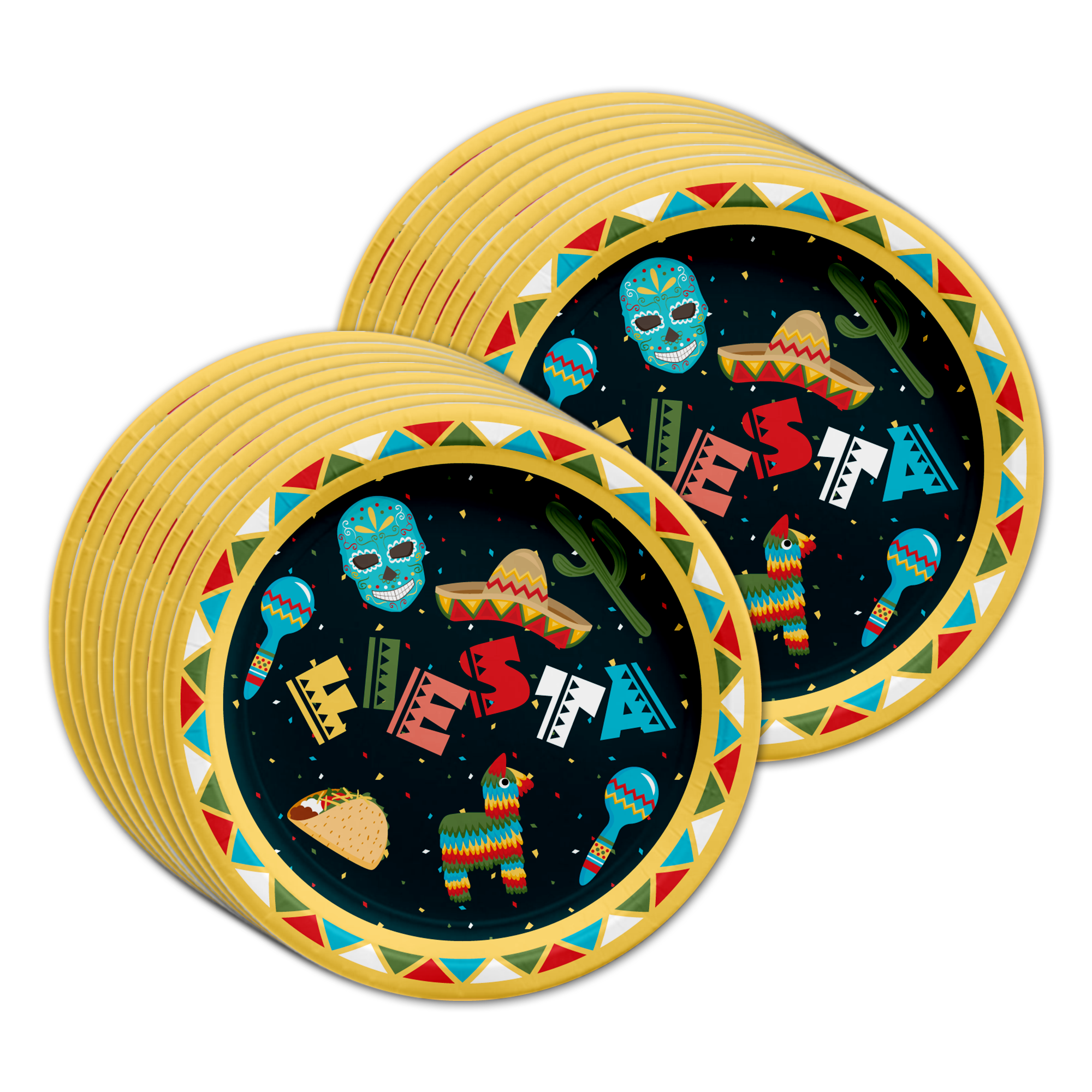 Mexican Fiesta Birthday Party Tableware Kit For 16 Guests - BirthdayGalore.com