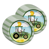 Tractor Time Birthday Party Tableware Kit For 16 Guests - BirthdayGalore.com