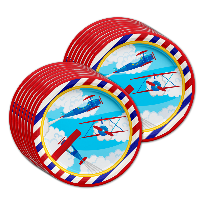 Airplane Birthday Party Tableware Kit For 16 Guests - BirthdayGalore.com