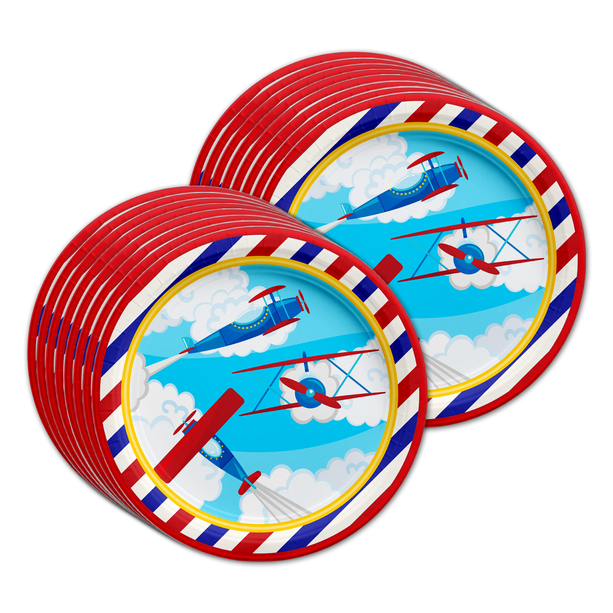 Airplane Birthday Party Tableware Kit For 16 Guests - BirthdayGalore.com