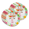 Floral Giraffe Birthday Party Tableware Kit For 16 Guests