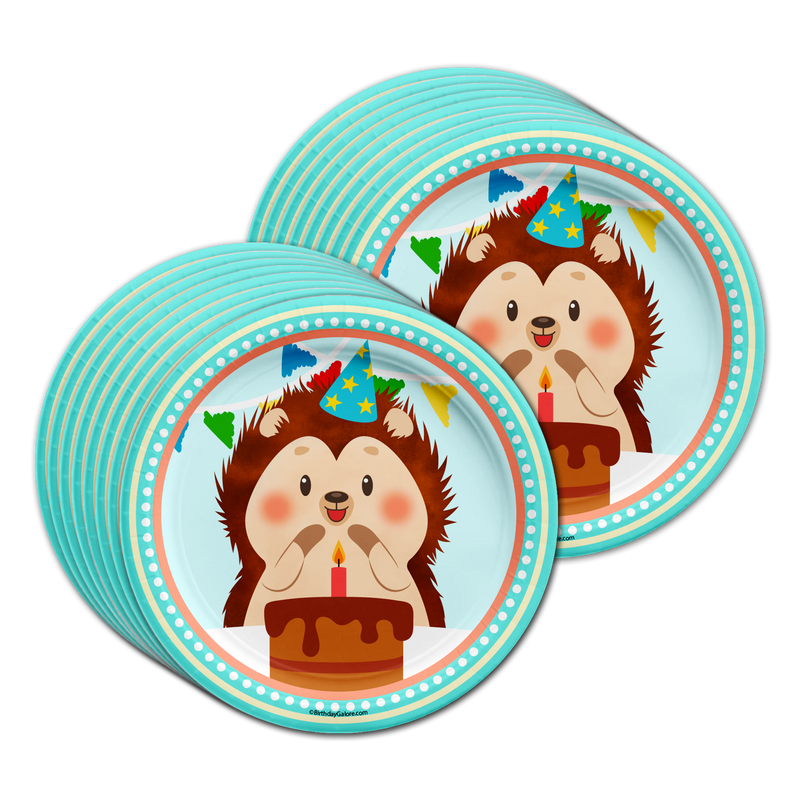 Hedgehog Birthday Party Tableware Kit For 16 Guests