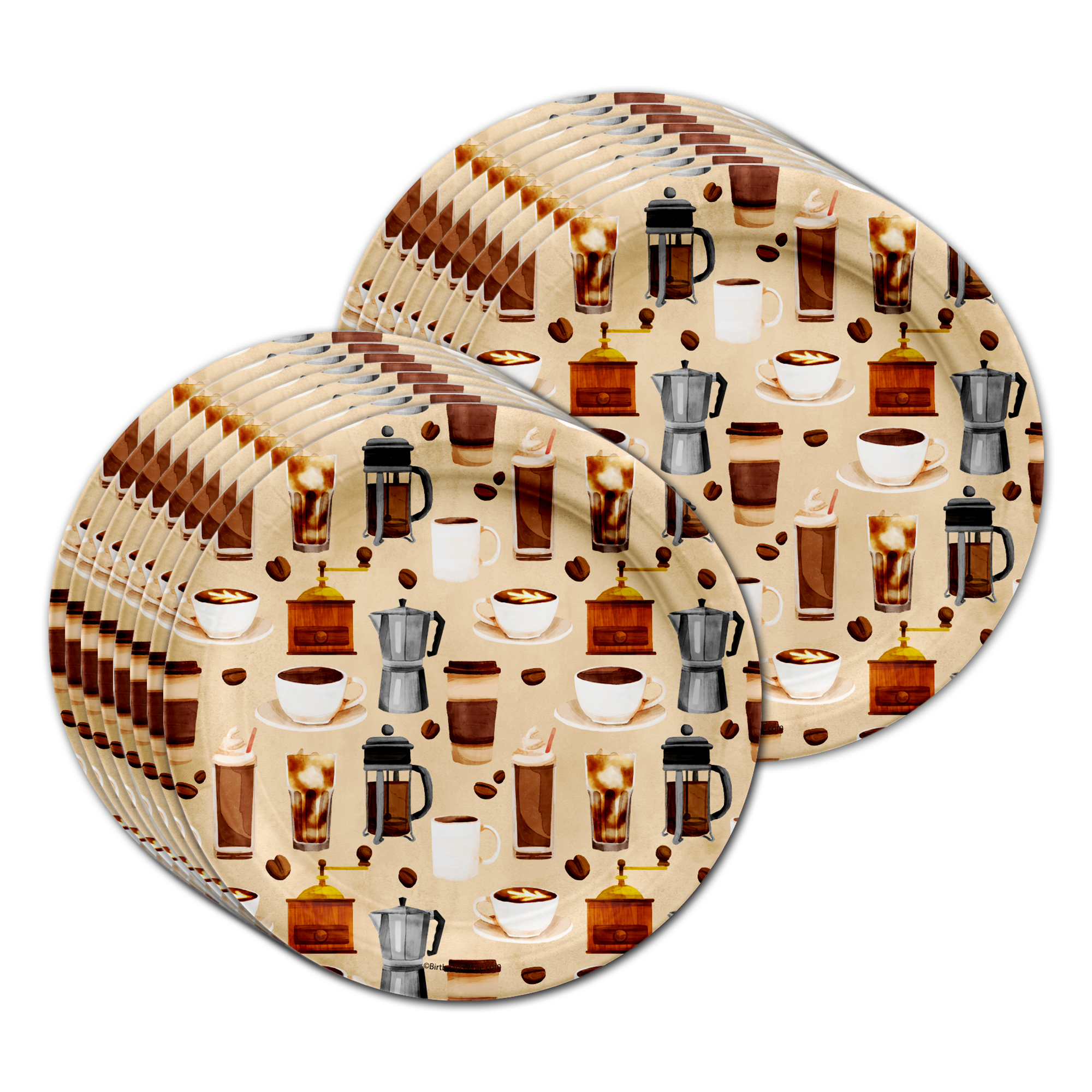 Coffee Birthday Party Tableware Kit For 16 Guests