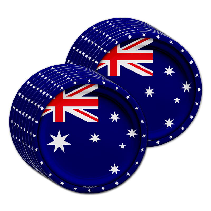 Australian Flag Birthday Party Tableware Kit For 16 Guests