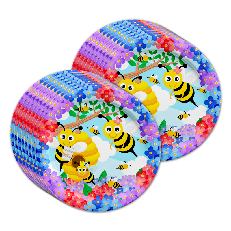Bee Birthday Party Tableware Kit For 16 Guests - BirthdayGalore.com