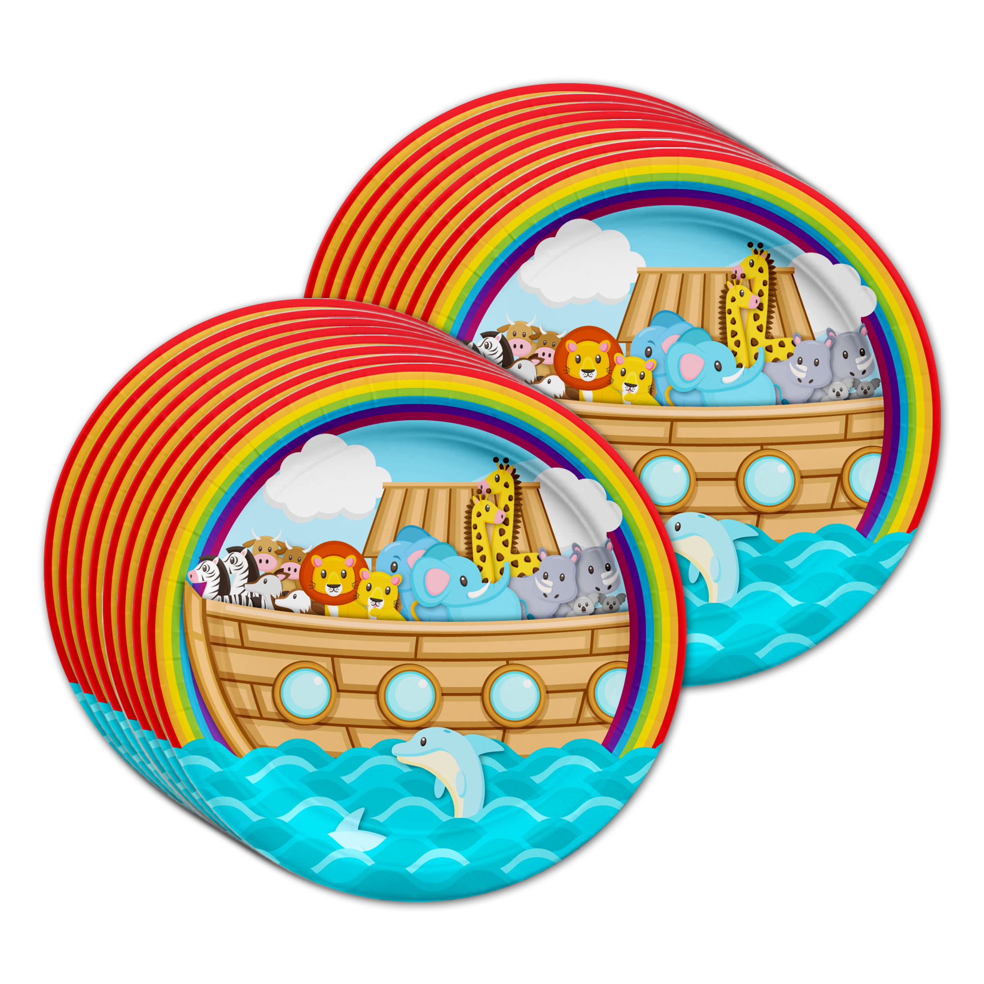 Noahs Ark Birthday Party Tableware Kit For 16 Guests - BirthdayGalore.com