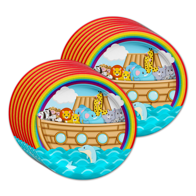 Noahs Ark Birthday Party Tableware Kit For 16 Guests - BirthdayGalore.com