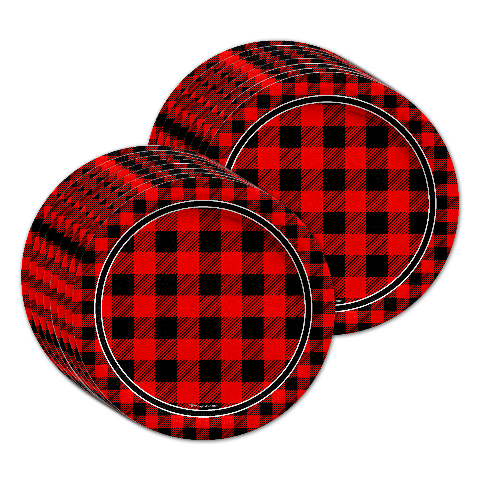 Buffalo Plaid Birthday Party Tableware Kit For 16 Guests
