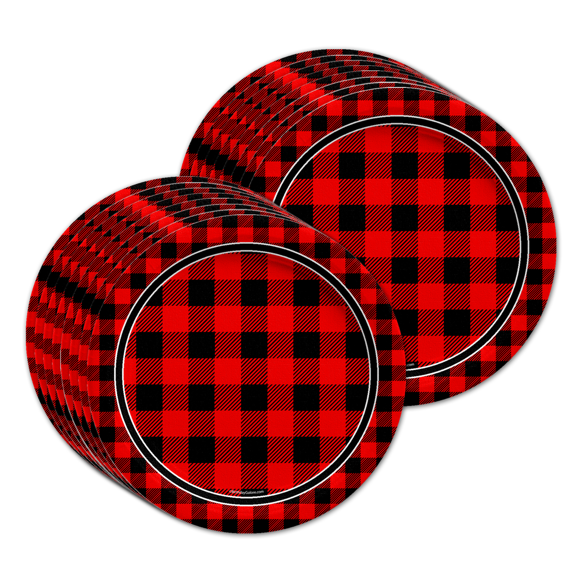 Buffalo Plaid Birthday Party Tableware Kit For 16 Guests