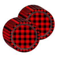 Buffalo Plaid Birthday Party Tableware Kit For 16 Guests