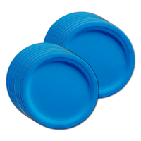 Solid Blue Birthday Party Tableware Kit For 16 Guests