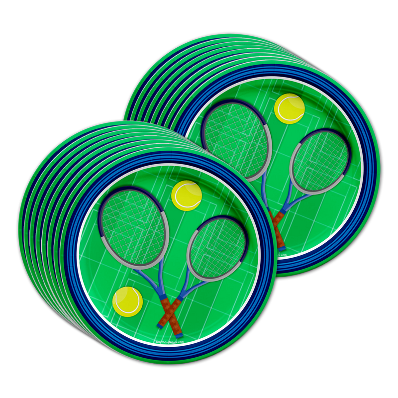 Tennis Birthday Party Tableware Kit For 16 Guests - BirthdayGalore.com