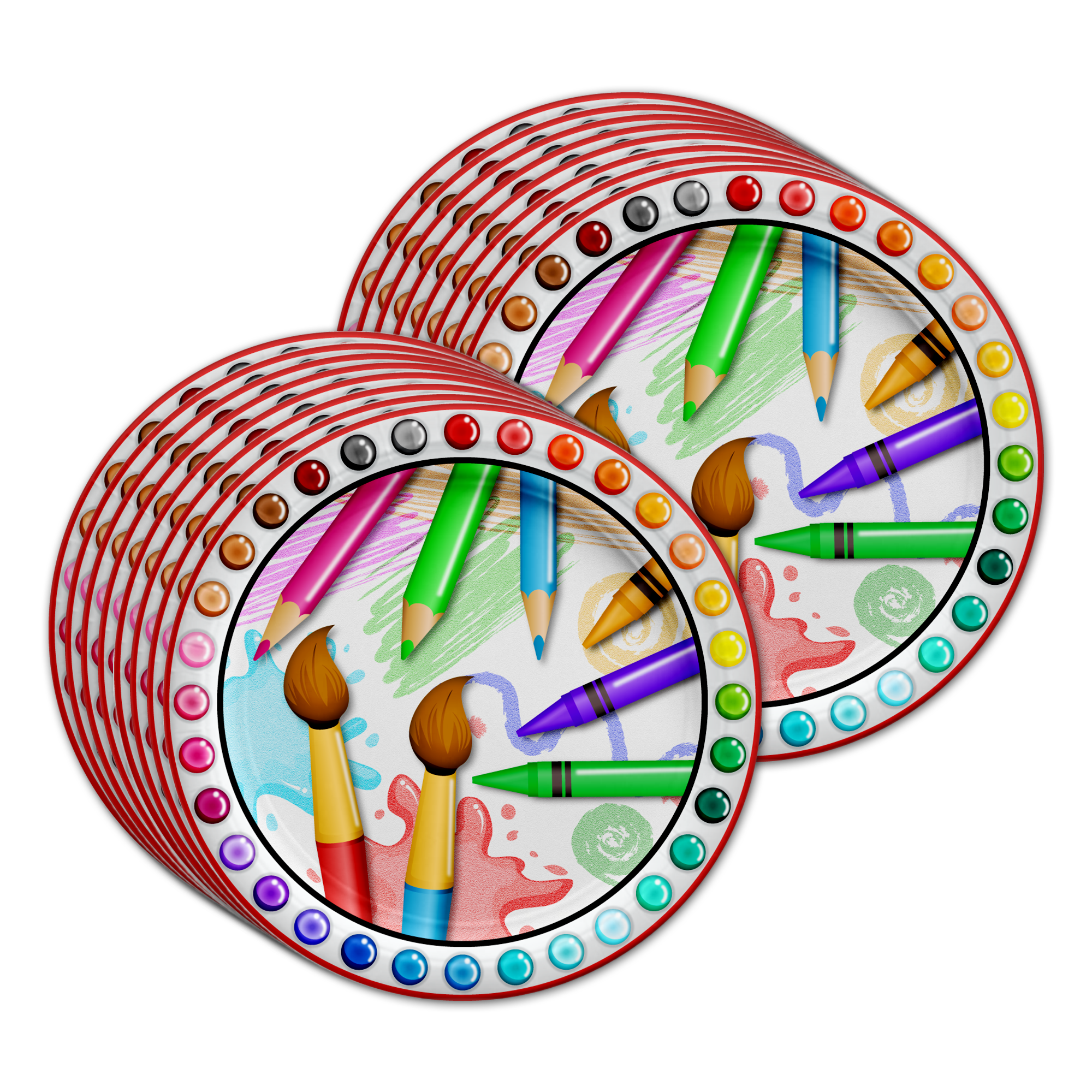 Little Artist Birthday Party Tableware Kit For 16 Guests - BirthdayGalore.com