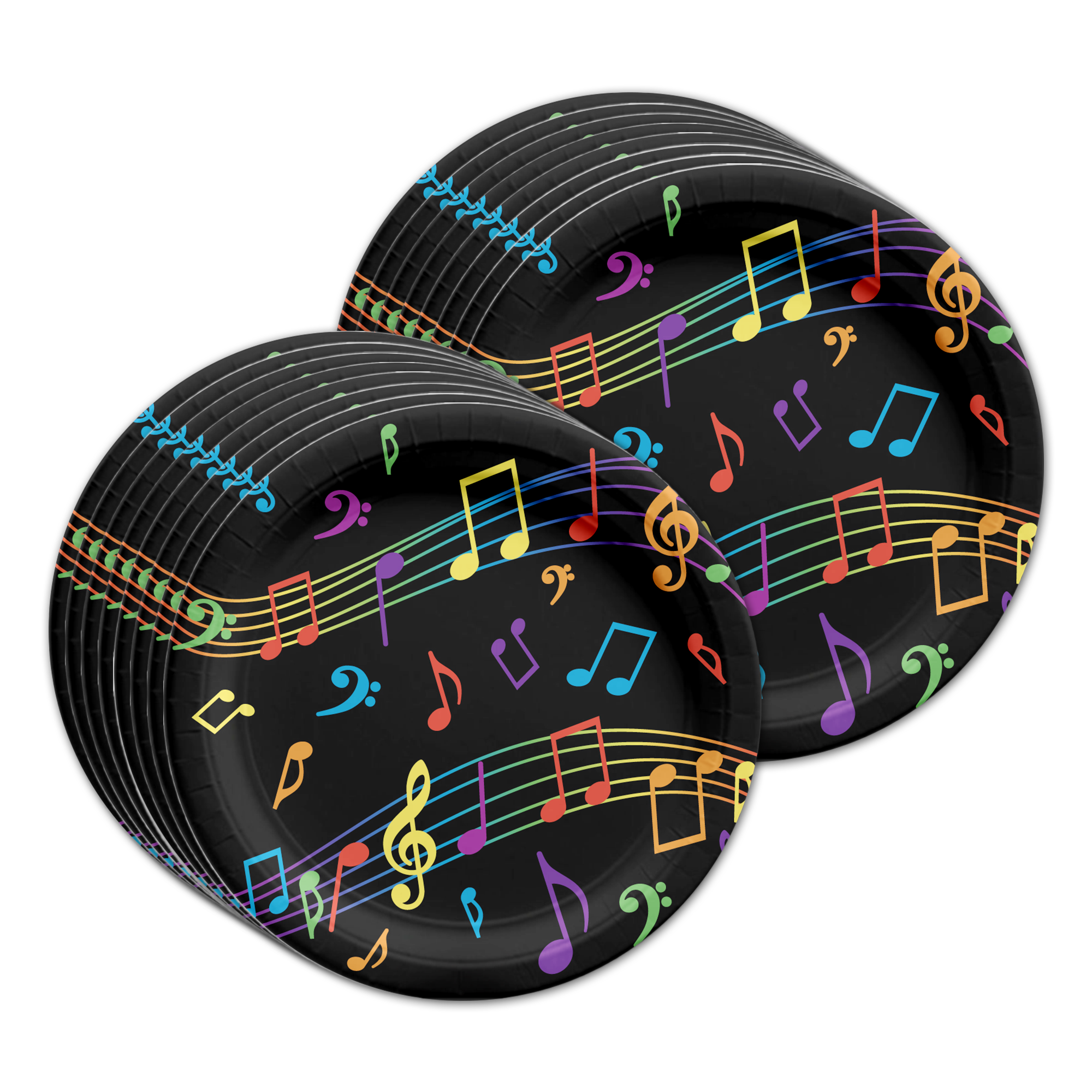 Colorful Music Notes Birthday Party Tableware Kit For 16 Guests - BirthdayGalore.com