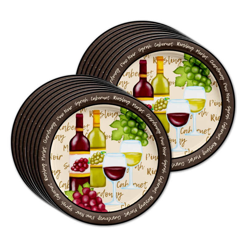 Wine Birthday Party Tableware Kit For 16 Guests - BirthdayGalore.com