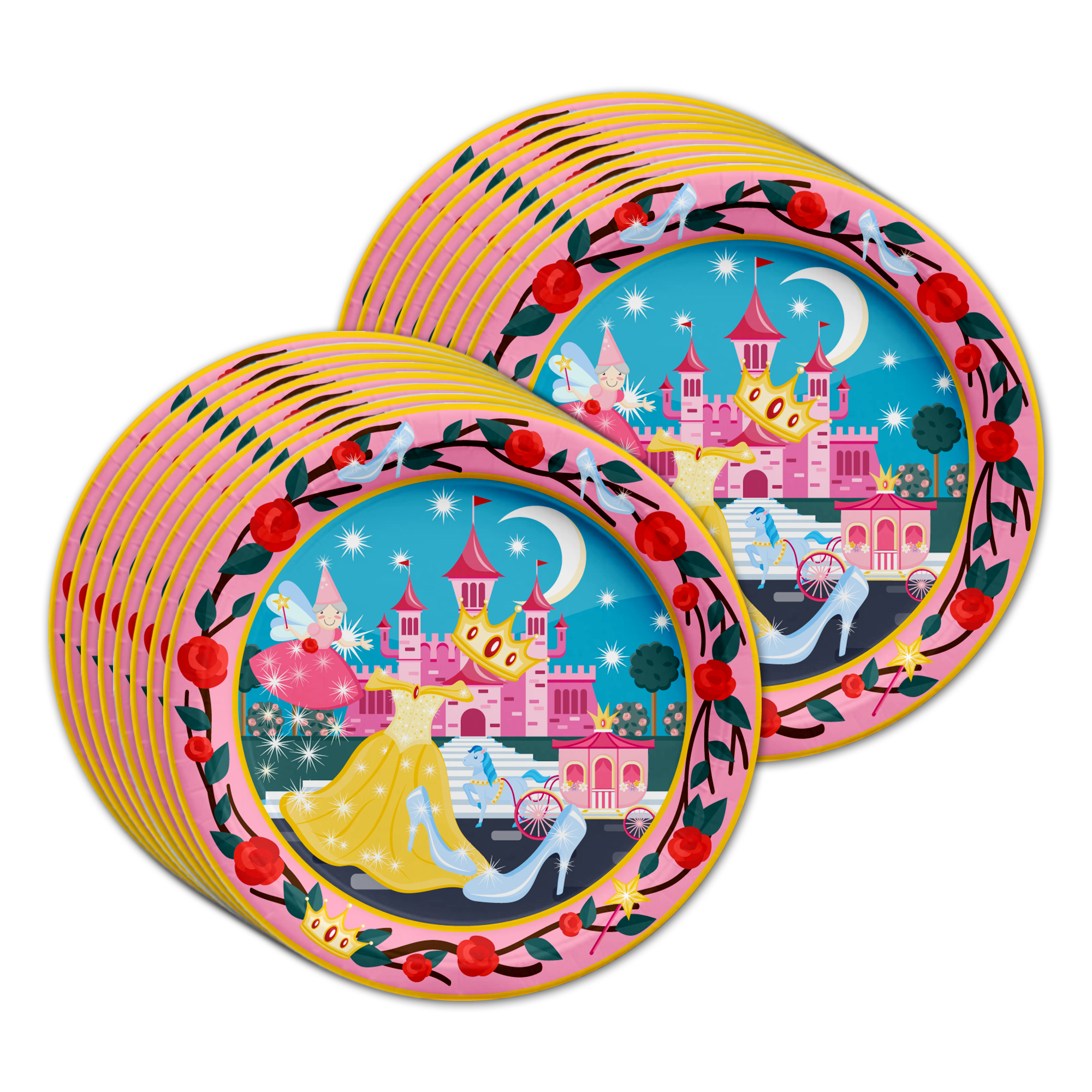 Princess Fairytale Birthday Party Tableware Kit For 16 Guests - BirthdayGalore.com