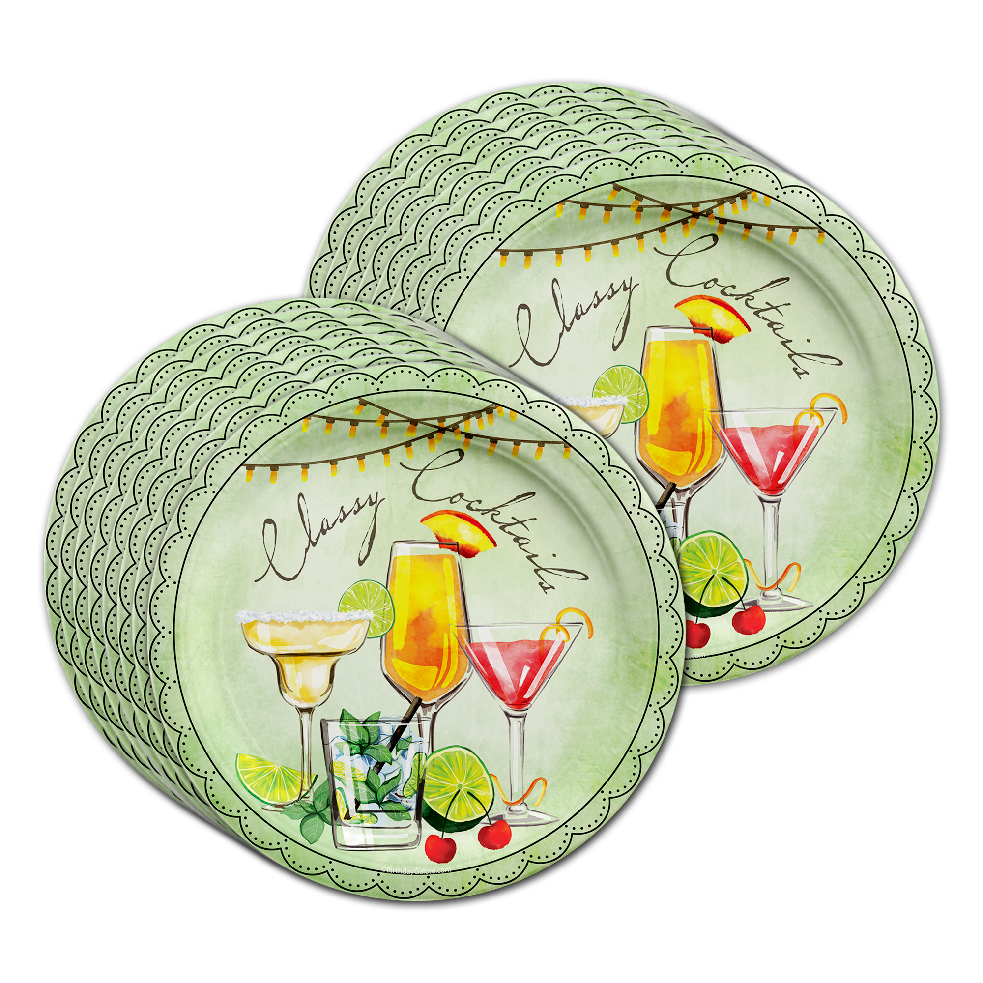 Classy Cocktails Birthday Party Tableware Kit For 16 Guests
