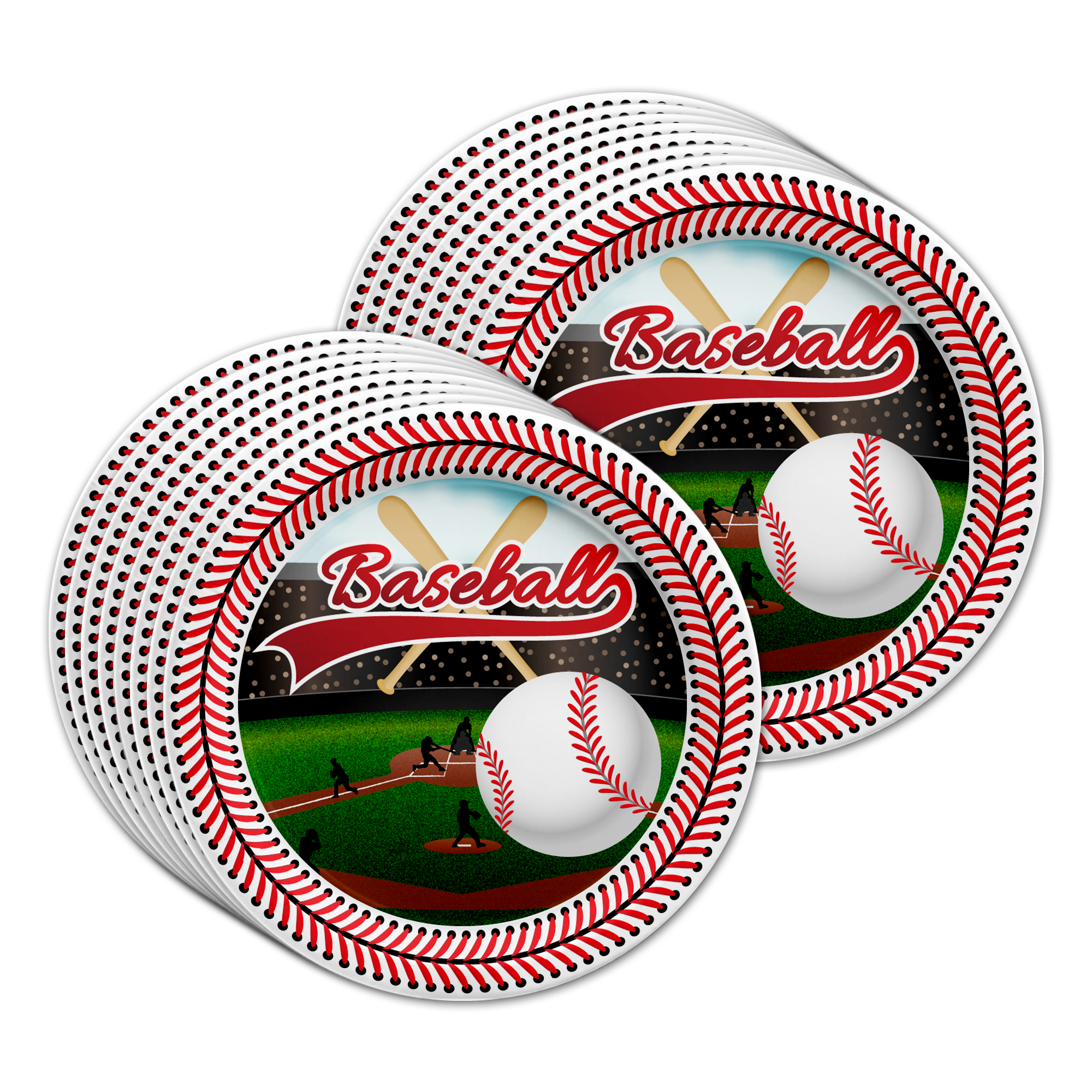 Baseball Birthday Party Tableware Kit For 16 Guests - BirthdayGalore.com