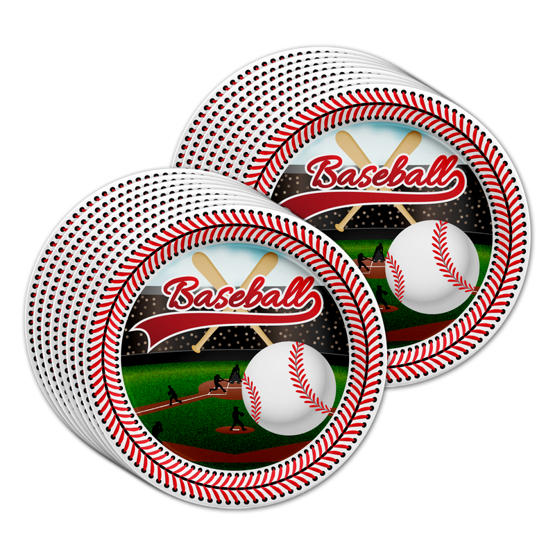 Baseball Birthday Party Tableware Kit For 16 Guests - BirthdayGalore.com