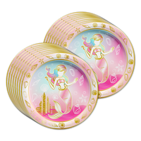 Mermaids Gold Birthday Party Tableware Kit For 16 Guests - BirthdayGalore.com