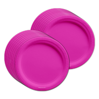Solid Pink Birthday Party Tableware Kit For 16 Guests