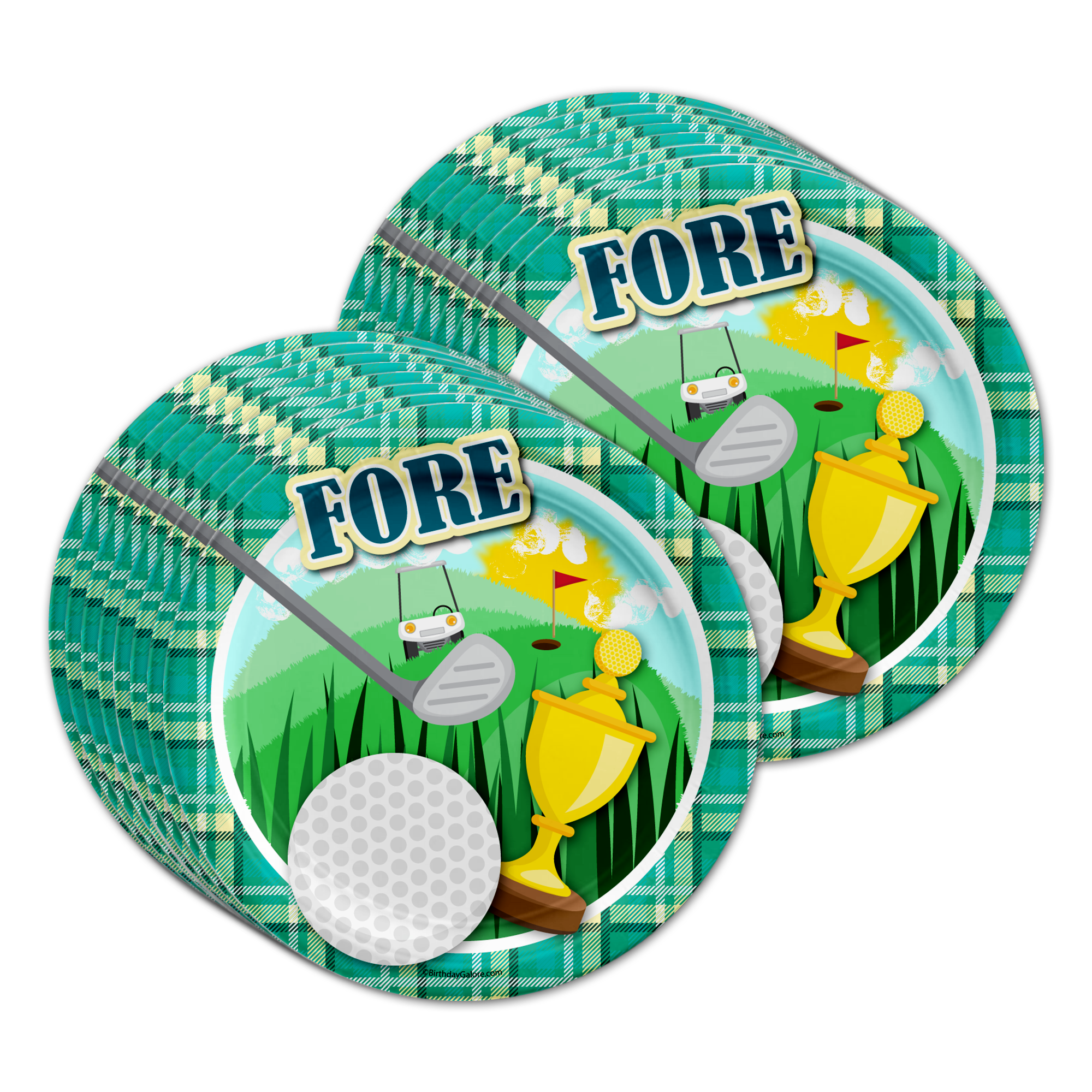 Golf Birthday Party Tableware Kit For 16 Guests