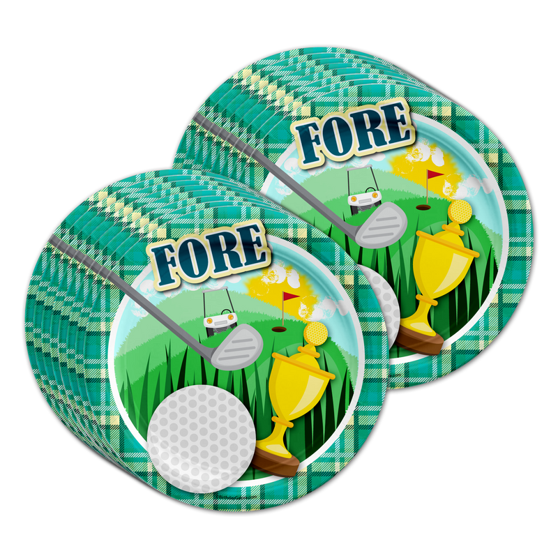 Golf Birthday Party Tableware Kit For 16 Guests