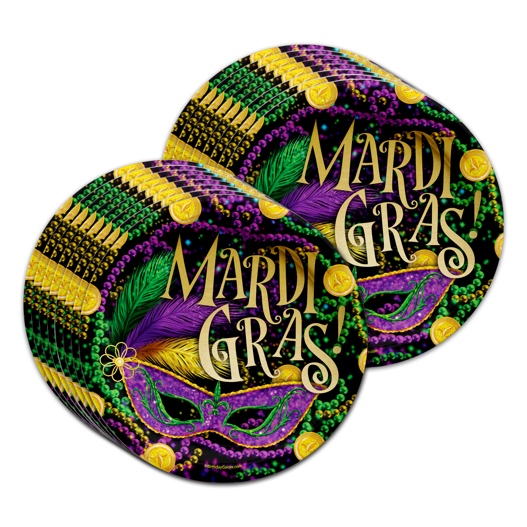 Mardi Gras Birthday Party Tableware Kit For 16 Guests