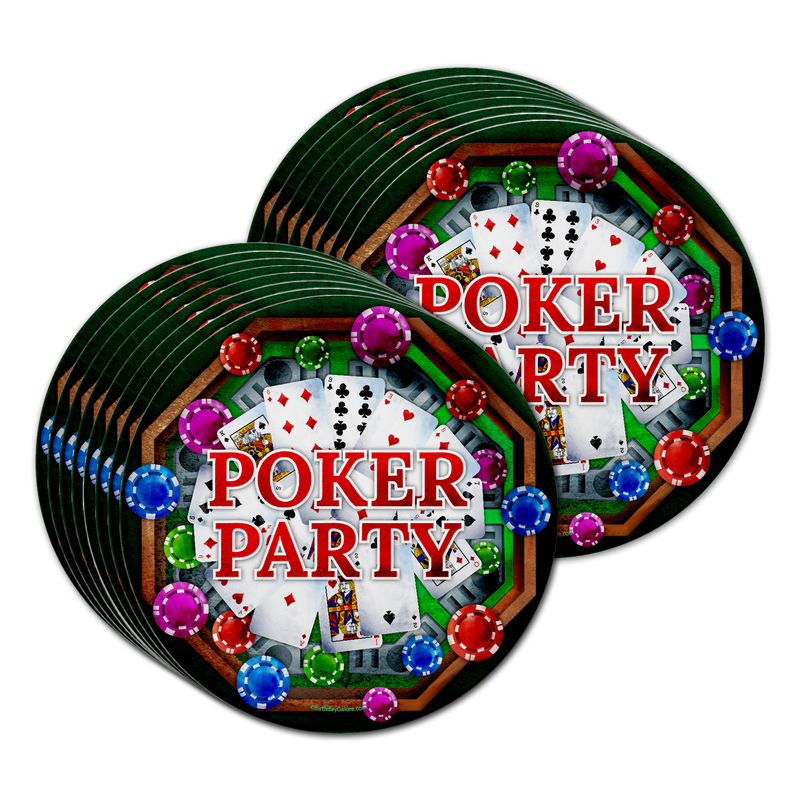 Birthday Galore Poker Party Tableware Kit For 16 Guests