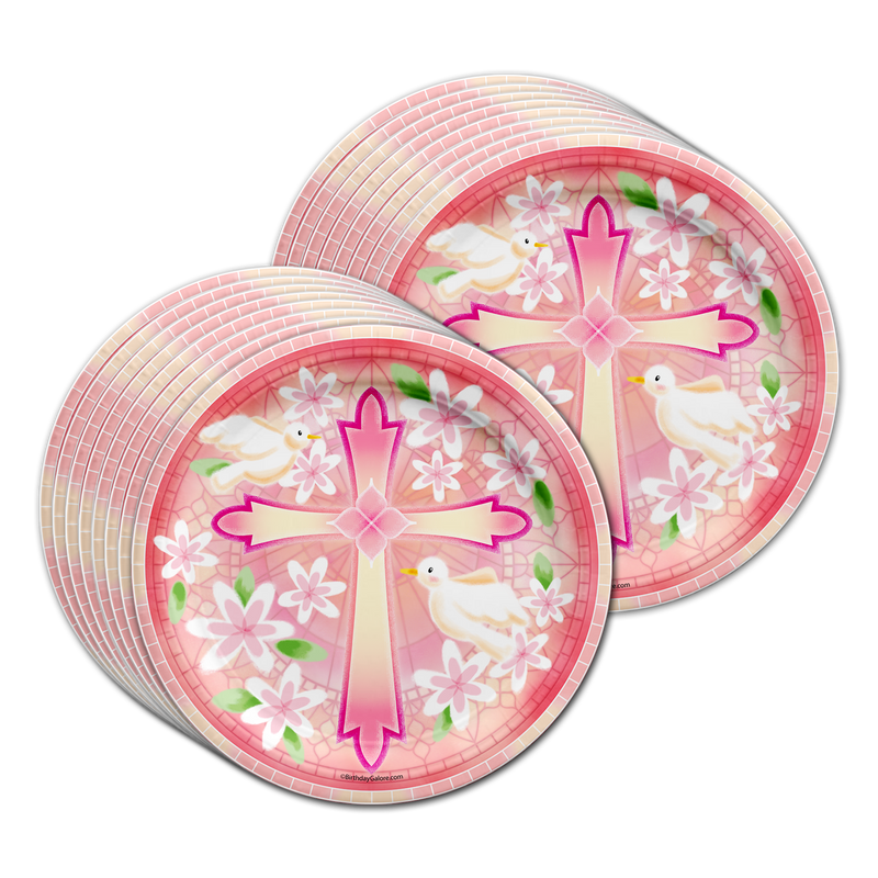Birthday Galore Baptism Girl Party Tableware Kit For 16 Guests