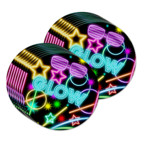 Glow Light Neon Birthday Party Tableware Kit For 16 Guests - BirthdayGalore.com