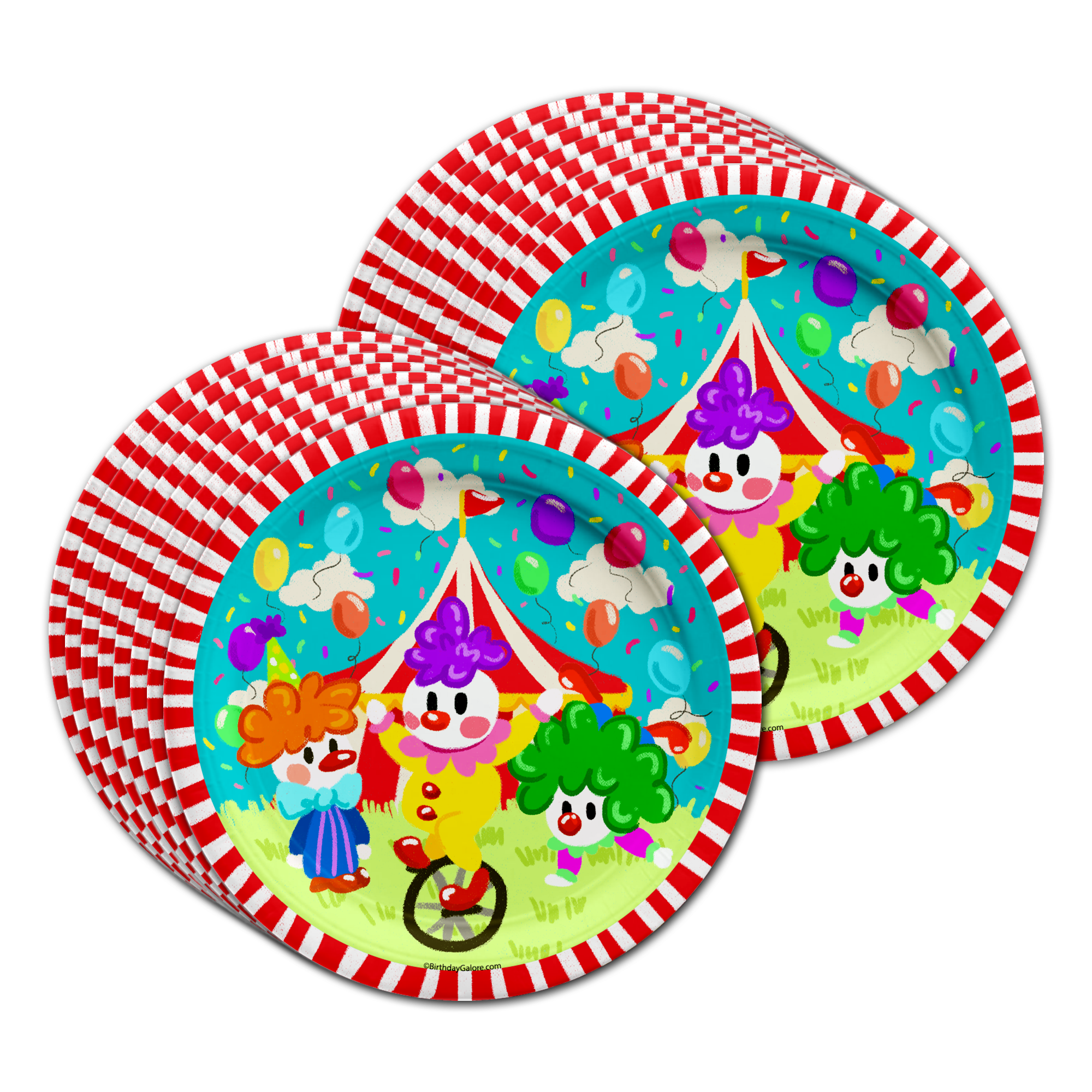 Clown Birthday Party Tableware Kit For 16 Guests