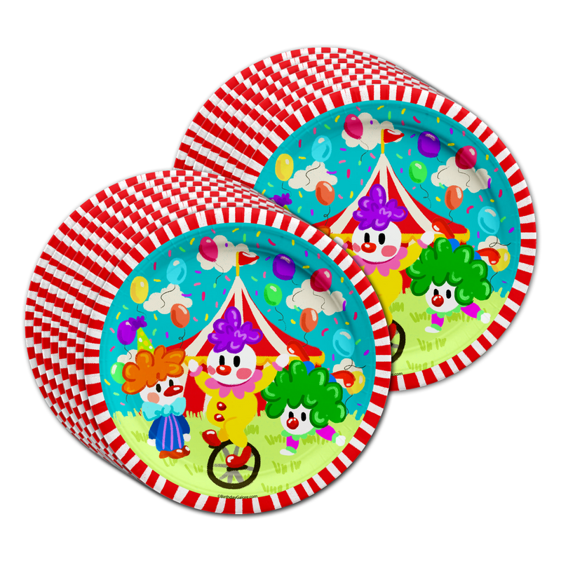Clown Birthday Party Tableware Kit For 16 Guests