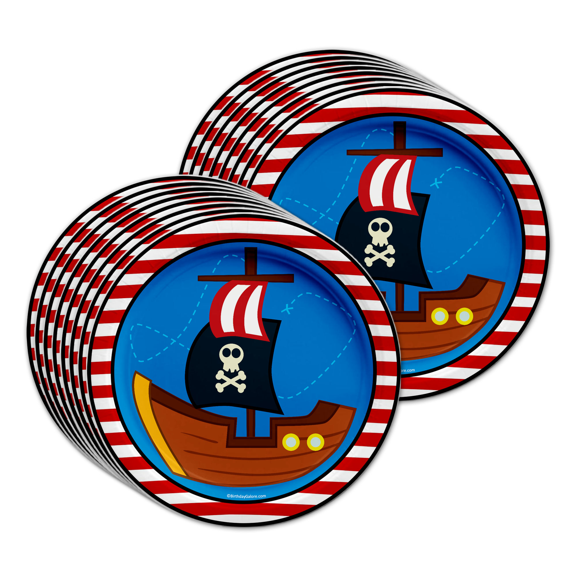 Pirate Ship Birthday Party Tableware Kit For 16 Guests - BirthdayGalore.com