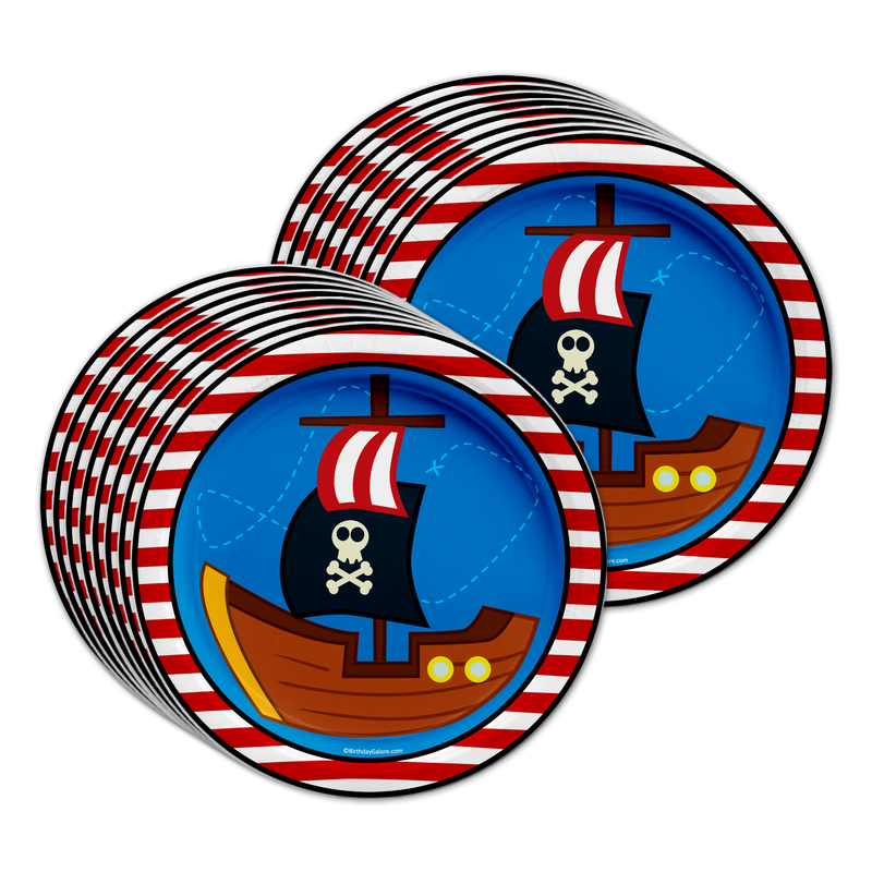 Pirate Ship Birthday Party Tableware Kit For 16 Guests - BirthdayGalore.com
