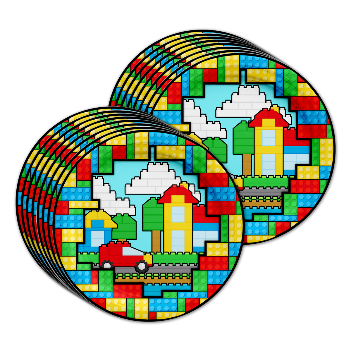 Building Blocks City Birthday Party Tableware Kit For 16 Guests