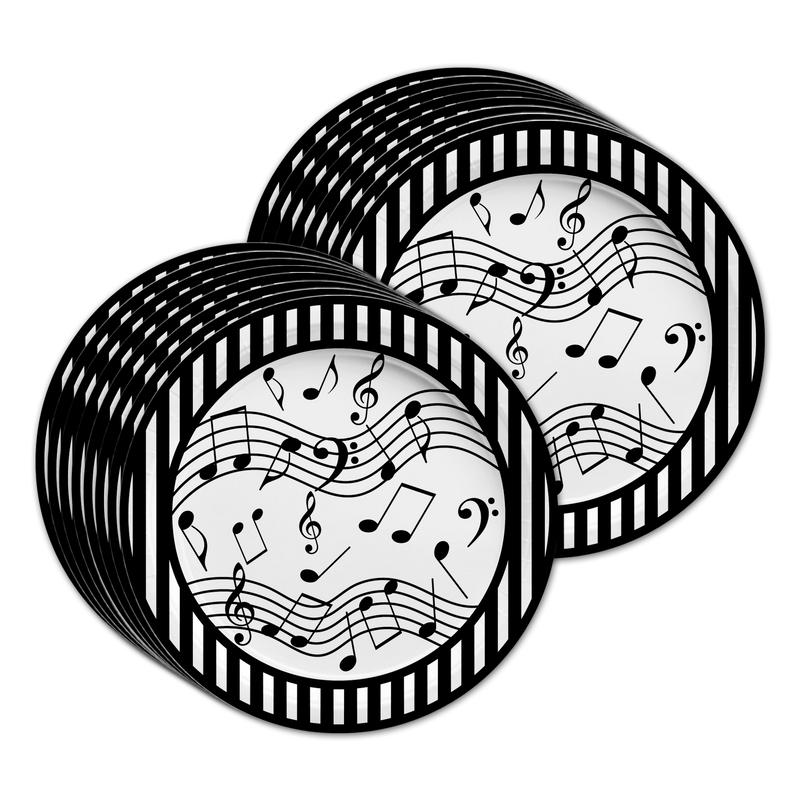 Classic Music Notes Birthday Party Tableware Kit For 16 Guests - BirthdayGalore.com