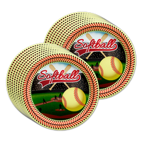 Softball Birthday Party Tableware Kit For 16 Guests - BirthdayGalore.com