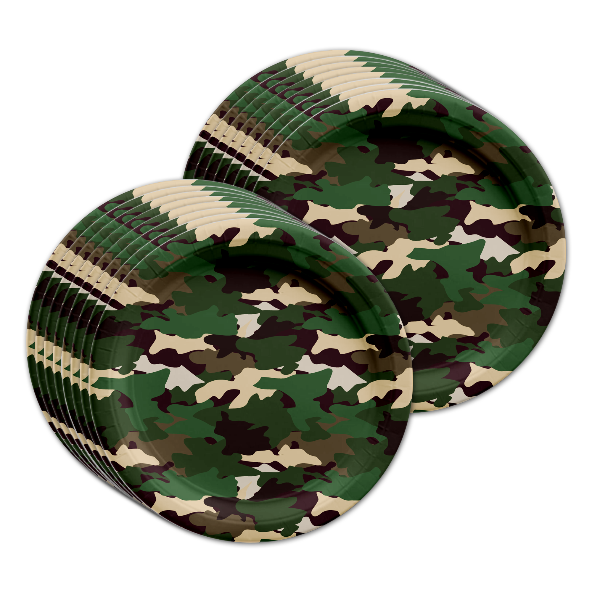 Classic Camo Birthday Party Tableware Kit For 16 Guests - BirthdayGalore.com