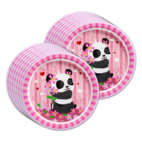 Panda Birthday Party Tableware Kit For 16 Guests - BirthdayGalore.com