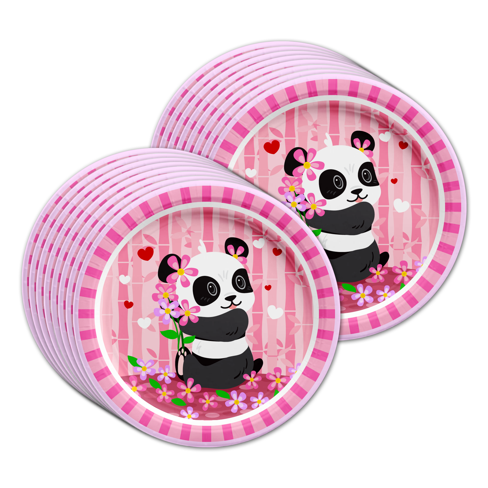 Panda Birthday Party Tableware Kit For 16 Guests - BirthdayGalore.com