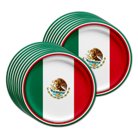 Mexican Flag Birthday Party Tableware Kit For 16 Guests