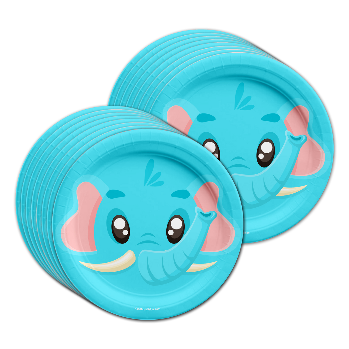 Elephant Birthday Party Tableware Kit For 16 Guests