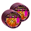 Pink Girl Basketball Birthday Party Tableware Kit For 16 Guests - BirthdayGalore.com