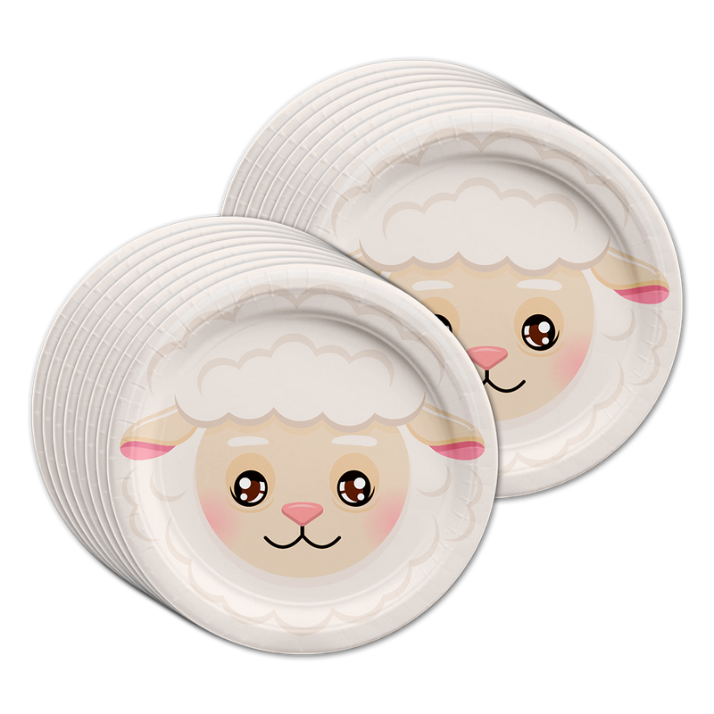 Sheep Birthday Party Tableware Kit For 16 Guests - BirthdayGalore.com