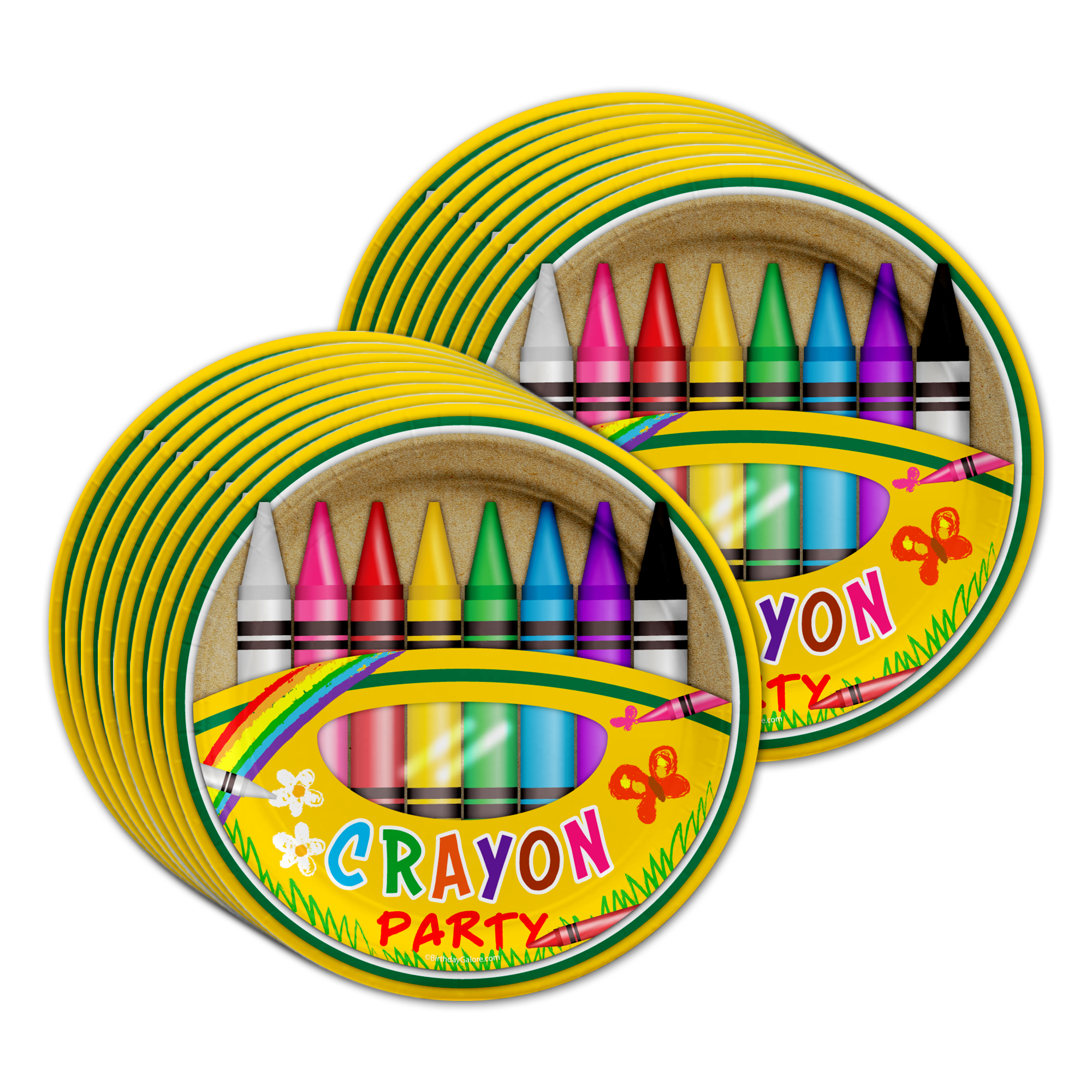 Crayon Birthday Party Tableware Kit For 16 Guests